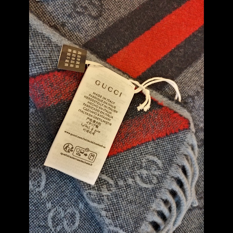 GUCCI 滿版GG logo羊毛圍巾-2