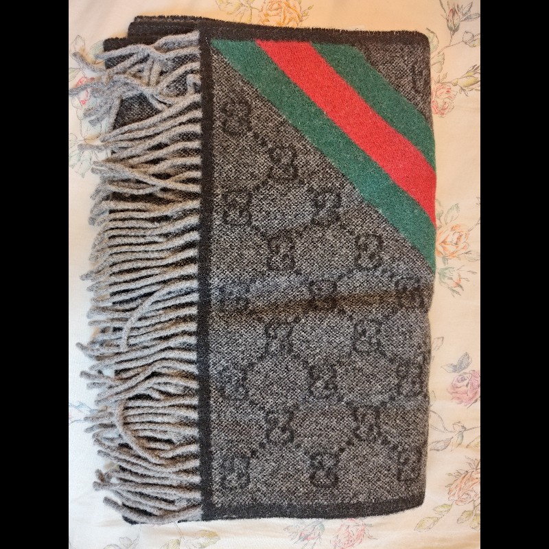 GUCCI 滿版GG logo羊毛圍巾-0