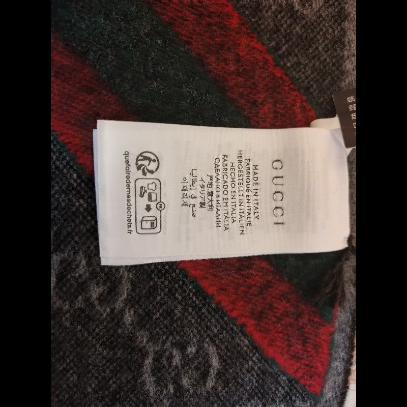 GUCCI 滿版GG logo羊毛圍巾-4