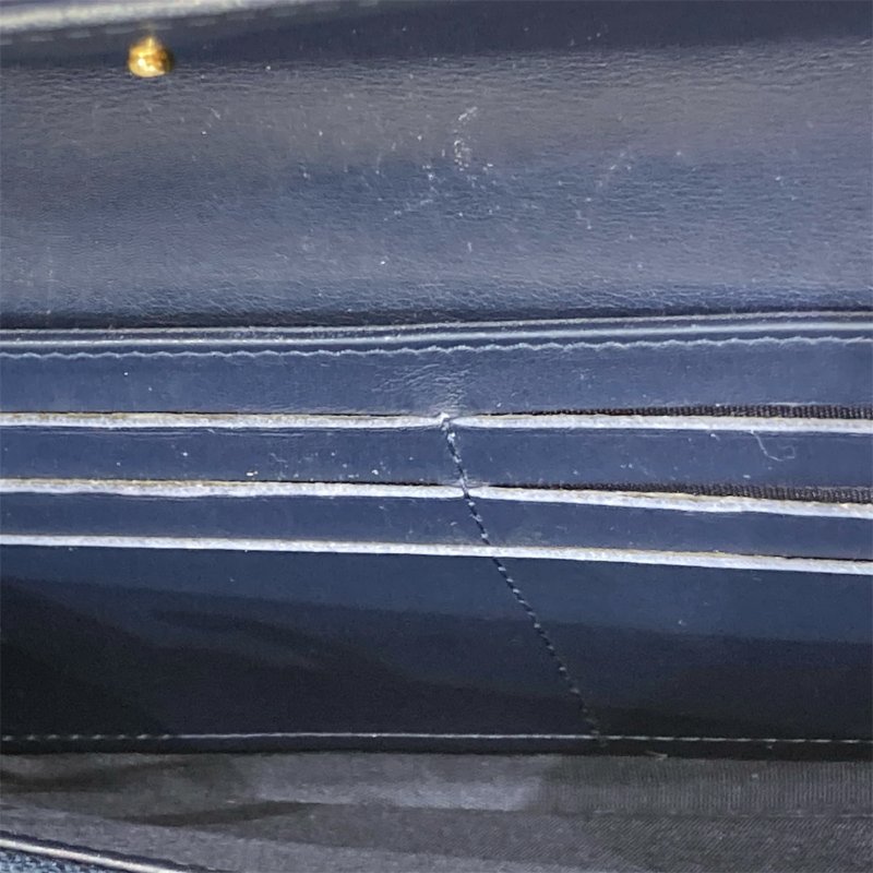 CHANEL 香奈兒 A80286 BOY系列 羊皮 長夾 海軍藍 金釦-12