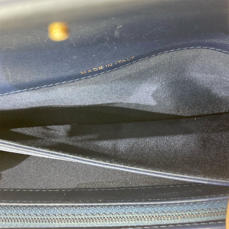 CHANEL 香奈兒 A80286 BOY系列 羊皮 長夾 海軍藍 金釦-14