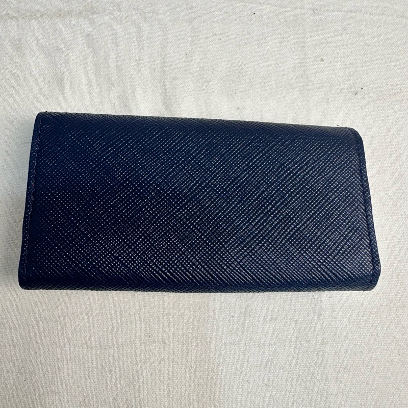 Agnes B 藍色釦式鑰匙包-3