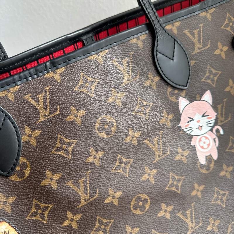 Lv never full mm 貓咪🐱托特包👜-11