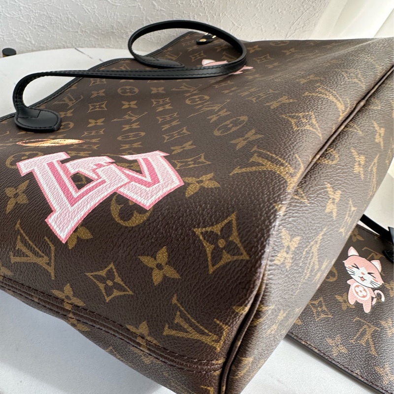 Lv never full mm 貓咪🐱托特包👜-12
