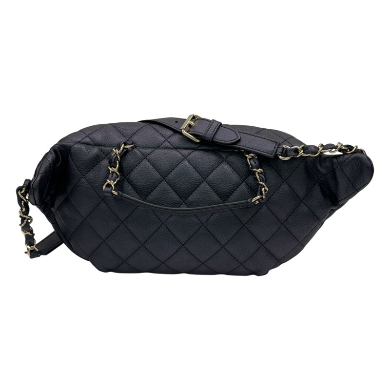 黑色 菱格紋 牛皮 All About Waist Belt 腰包【CHANEL 香奈兒】 AS0556-2