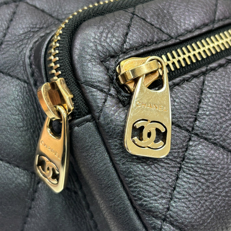 黑色 菱格紋 牛皮 All About Waist Belt 腰包【CHANEL 香奈兒】 AS0556-9