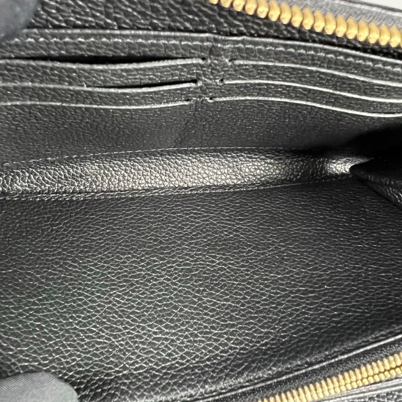 LV Ｍ61864/晶片款 黑壓紋ㄇ拉長夾-7