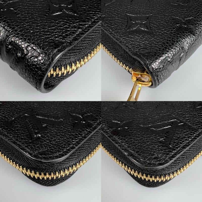 LV Ｍ61864/晶片款 黑壓紋ㄇ拉長夾-11