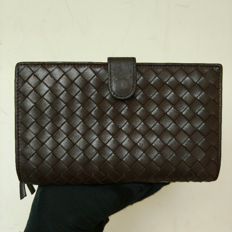 【🐴馬上下單最優惠】🧧限時降價至2/11（原$8800）㊣✨ Bottega Veneta ✨寶緹嘉（附盒子） BV 咖啡色 羊皮 經典 編織 釘釦 長夾 皮夾 錢包/二手皮夾/二手精品/保證正品🌳二手樹屋🌳-2
