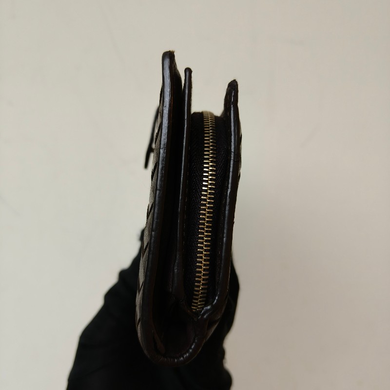 【🐴馬上下單最優惠】🧧限時降價至2/11（原$8800）㊣✨ Bottega Veneta ✨寶緹嘉（附盒子） BV 咖啡色 羊皮 經典 編織 釘釦 長夾 皮夾 錢包/二手皮夾/二手精品/保證正品🌳二手樹屋🌳-3