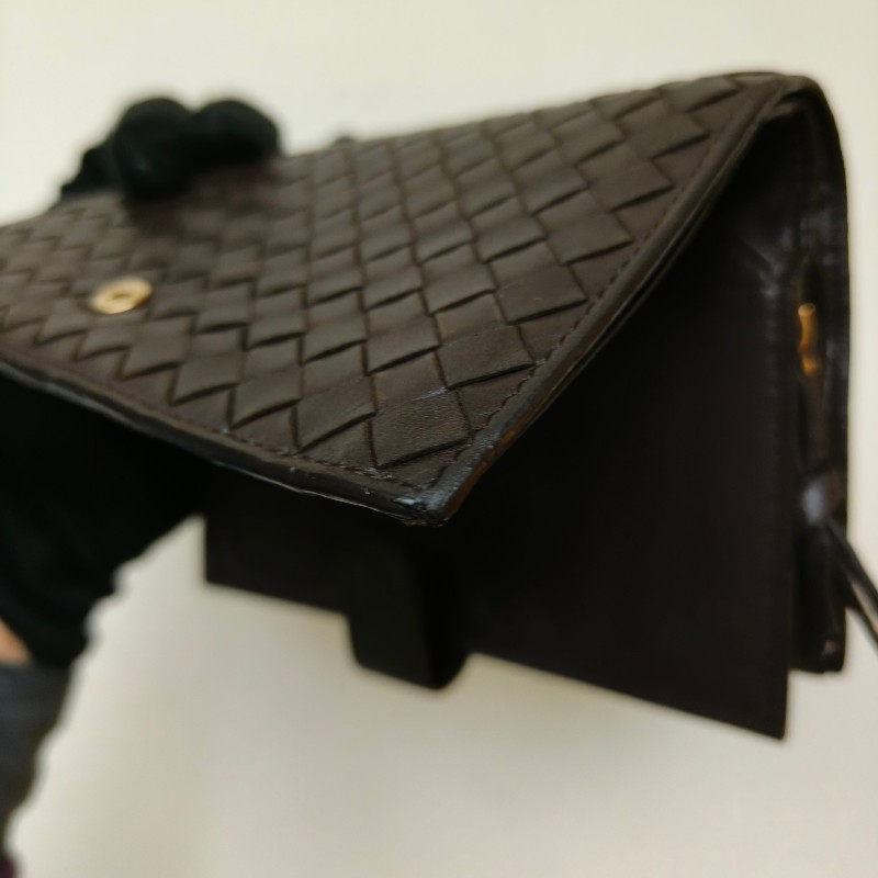 【🐴馬上下單最優惠】🧧限時降價至2/11（原$8800）㊣✨ Bottega Veneta ✨寶緹嘉（附盒子） BV 咖啡色 羊皮 經典 編織 釘釦 長夾 皮夾 錢包/二手皮夾/二手精品/保證正品🌳二手樹屋🌳-11