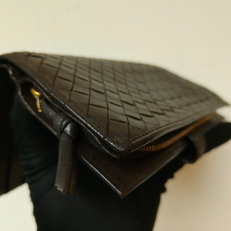 【🐴馬上下單最優惠】🧧限時降價至2/11（原$8800）㊣✨ Bottega Veneta ✨寶緹嘉（附盒子） BV 咖啡色 羊皮 經典 編織 釘釦 長夾 皮夾 錢包/二手皮夾/二手精品/保證正品🌳二手樹屋🌳-12