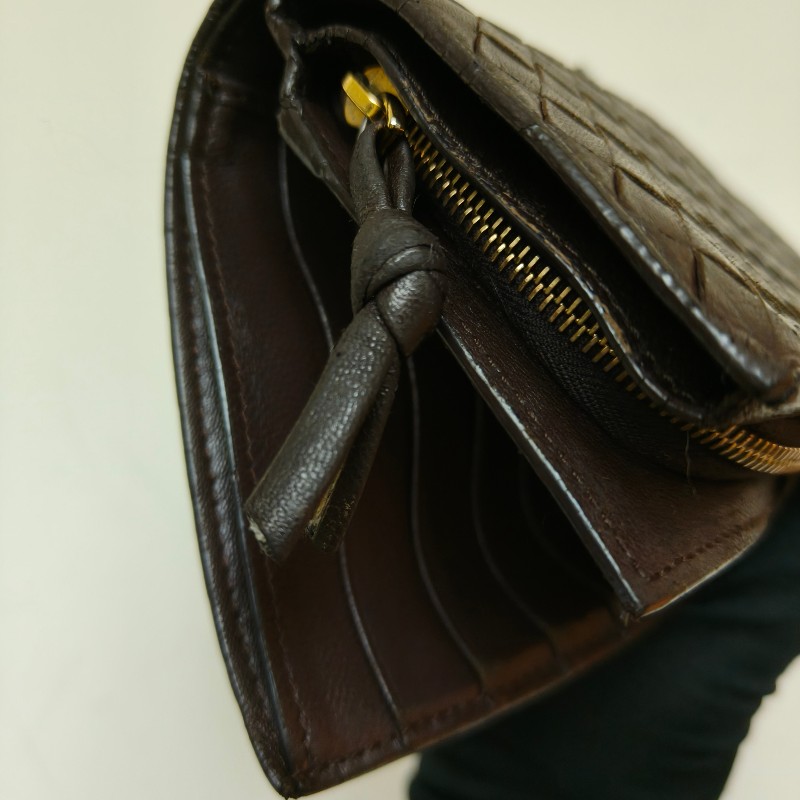 【🐴馬上下單最優惠】🧧限時降價至2/11（原$8800）㊣✨ Bottega Veneta ✨寶緹嘉（附盒子） BV 咖啡色 羊皮 經典 編織 釘釦 長夾 皮夾 錢包/二手皮夾/二手精品/保證正品🌳二手樹屋🌳-44