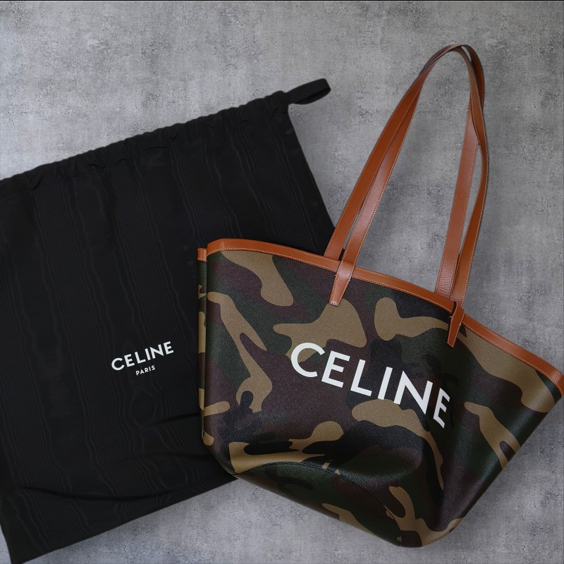 【🐴馬上下單最優惠】🧧限時降價至2/11（原$27800）【8成新】㊣✨CELINE✨(附防塵袋)印字 迷彩 大款 緹花 水桶包 媽媽包 購物包 托特包/二手包/保證正品🌳二手樹屋🌳-1