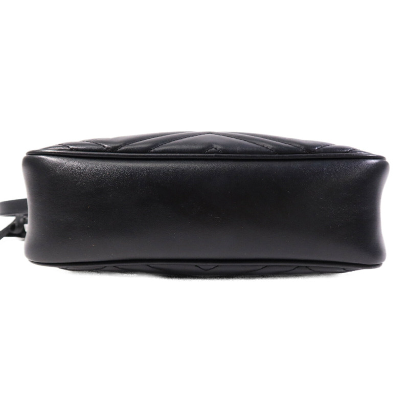 GUCCI 牛皮皮革GG Marmont Small金扣鏈帶肩背袋-3