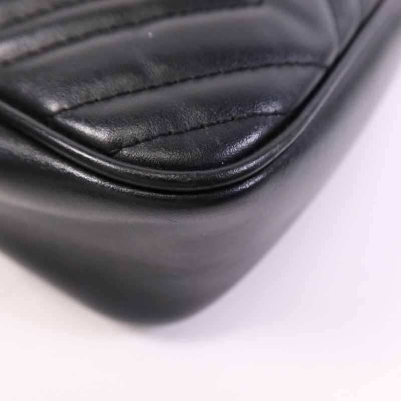 GUCCI 牛皮皮革GG Marmont Small金扣鏈帶肩背袋-10