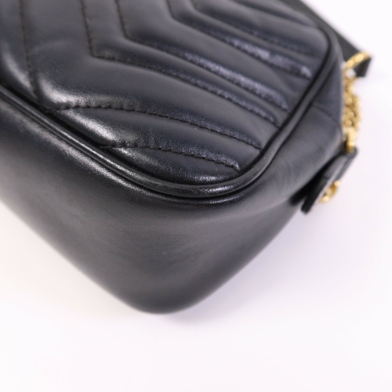 GUCCI 牛皮皮革GG Marmont Small金扣鏈帶肩背袋-12
