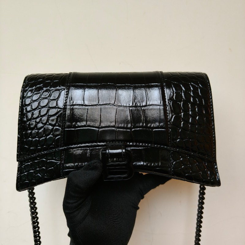【🐴馬上下單最優惠】🧧限時降價至2/11（原$27800）㊣✨BALENCIAGA✨巴黎世家（附防塵袋）黑色 鱷魚紋 鏈條 沙漏包 肩背包 斜背包 手拿包/二手包/二手精品/保證正品🌳二手樹屋🌳-2