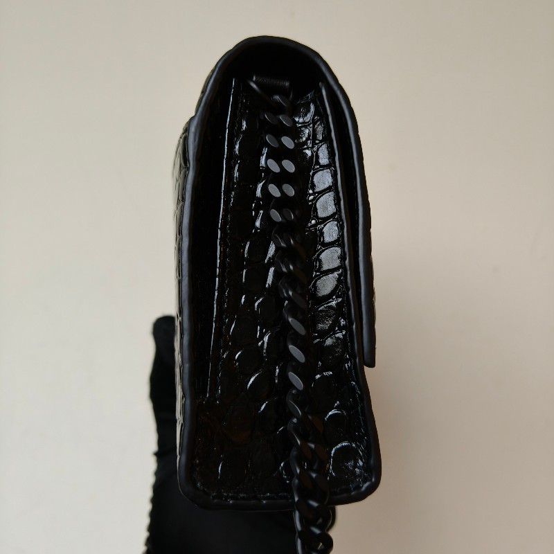 【🐴馬上下單最優惠】🧧限時降價至2/11（原$27800）㊣✨BALENCIAGA✨巴黎世家（附防塵袋）黑色 鱷魚紋 鏈條 沙漏包 肩背包 斜背包 手拿包/二手包/二手精品/保證正品🌳二手樹屋🌳-5