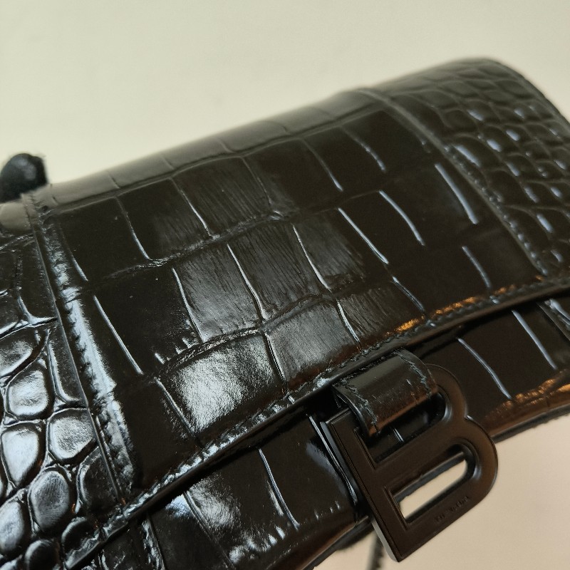 【🐴馬上下單最優惠】🧧限時降價至2/11（原$27800）㊣✨BALENCIAGA✨巴黎世家（附防塵袋）黑色 鱷魚紋 鏈條 沙漏包 肩背包 斜背包 手拿包/二手包/二手精品/保證正品🌳二手樹屋🌳-17