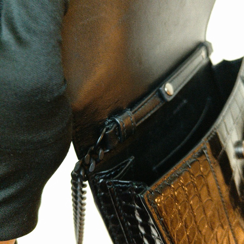 【🐴馬上下單最優惠】🧧限時降價至2/11（原$27800）㊣✨BALENCIAGA✨巴黎世家（附防塵袋）黑色 鱷魚紋 鏈條 沙漏包 肩背包 斜背包 手拿包/二手包/二手精品/保證正品🌳二手樹屋🌳-43