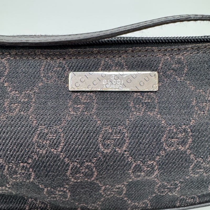 Gucci 黑色 老花 腋下包 vintage 二手 中古-11