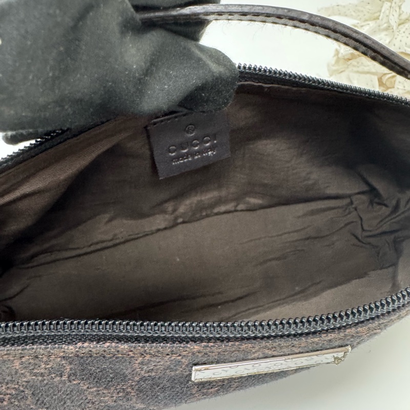 Gucci 黑色 老花 腋下包 vintage 二手 中古-14