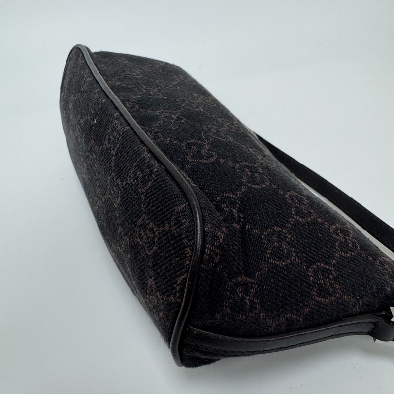 Gucci 黑色 老花 腋下包 vintage 二手 中古-17