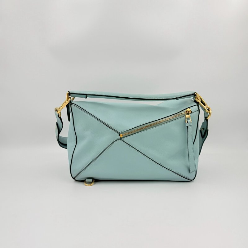 LOEWE水藍色金釦牛皮中號PUZZLE-3