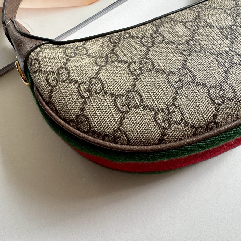 🎉時尚單品 GUCCI 經典老花彎月迷你腋下包-5