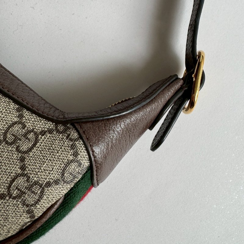 🎉時尚單品 GUCCI 經典老花彎月迷你腋下包-7