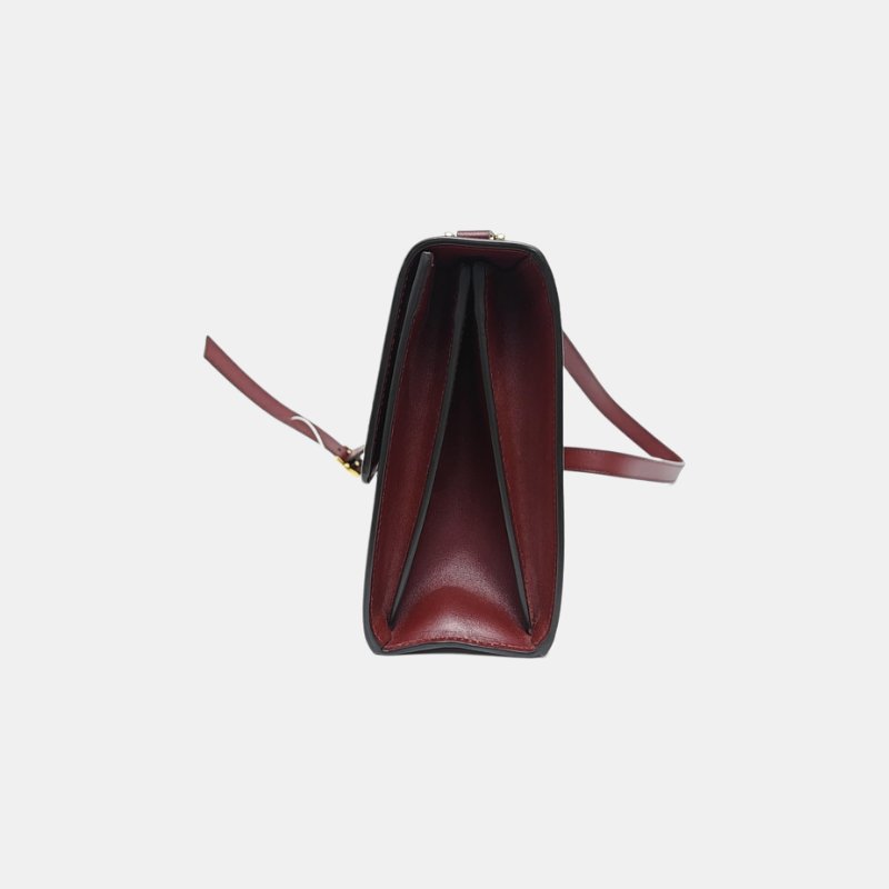 GUCCI Zumi小號酒紅色牛皮馬銜扣單肩包金色銀色五金 9.8新-2