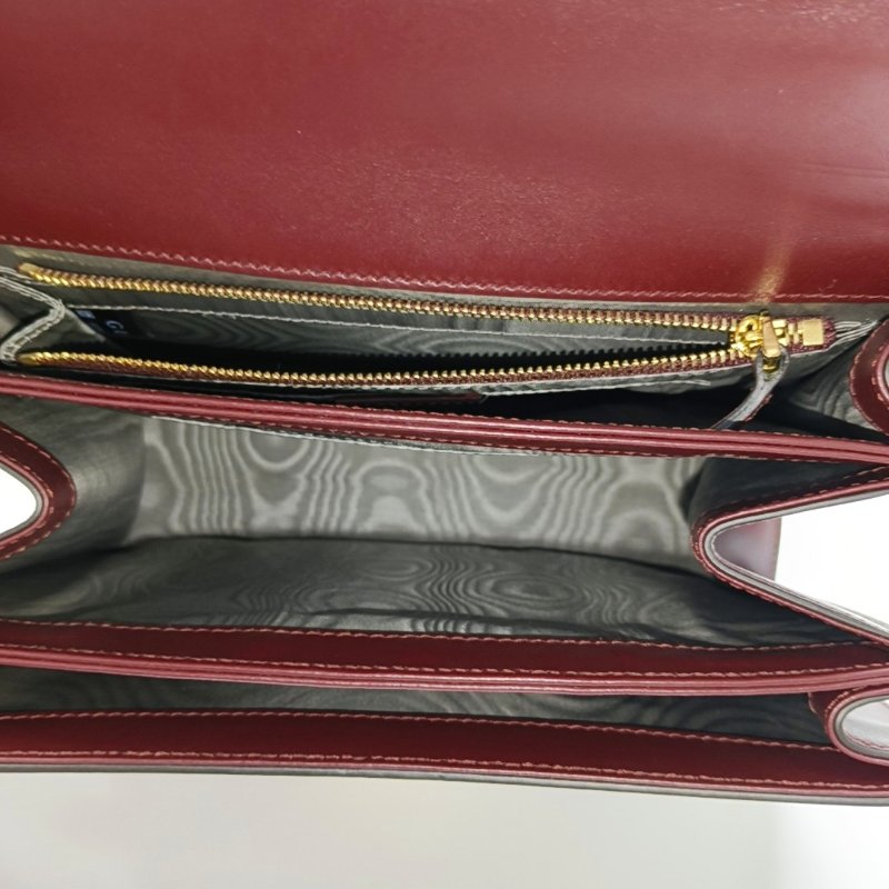 GUCCI Zumi小號酒紅色牛皮馬銜扣單肩包金色銀色五金 9.8新-6