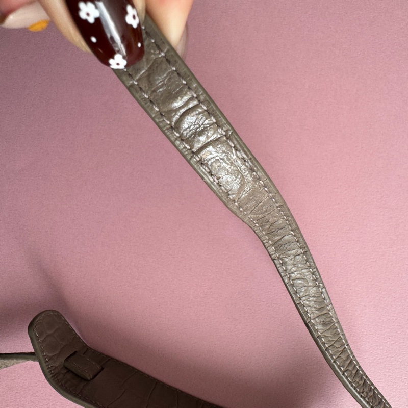 ✨超級可愛 BALENCIAGA 灰色鱷魚壓紋CITY MINI 機車包-35