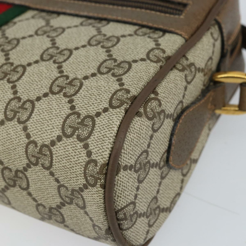 【日本直送】GUCCI GG Supreme Web Sherry Line 單肩包 PVC 米色 68 02 004 Auth am10537-8