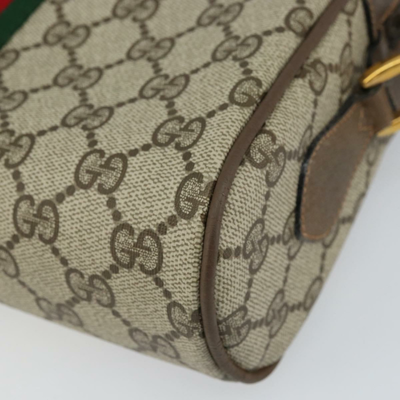 【日本直送】GUCCI GG Supreme Web Sherry Line 單肩包 PVC 米色 68 02 004 Auth am10537-14