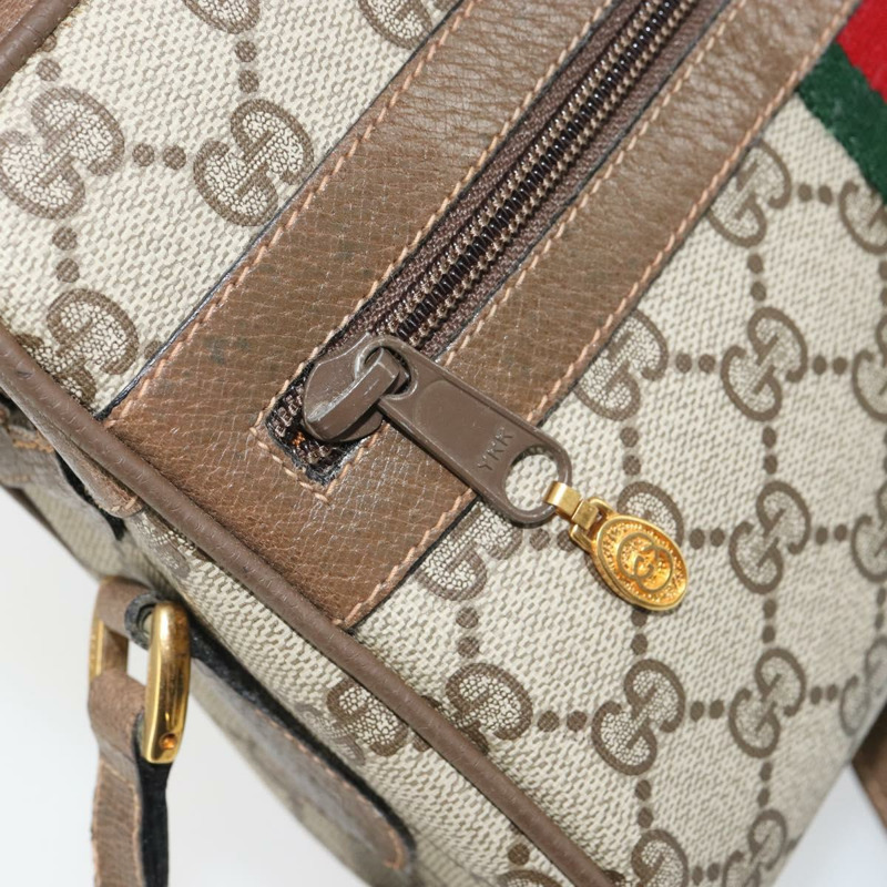 【日本直送】GUCCI GG Supreme Web Sherry Line 單肩包 PVC 米色 68 02 004 Auth am10537-20