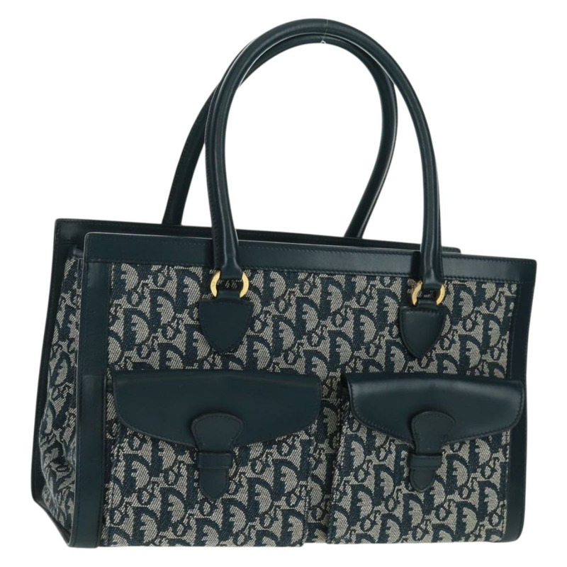 【日本直送】Christian Dior Trotter帆布手提包 海軍藍 金色 正品 mr1942V-0