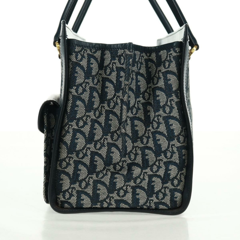 【日本直送】Christian Dior Trotter帆布手提包 海軍藍 金色 正品 mr1942V-2