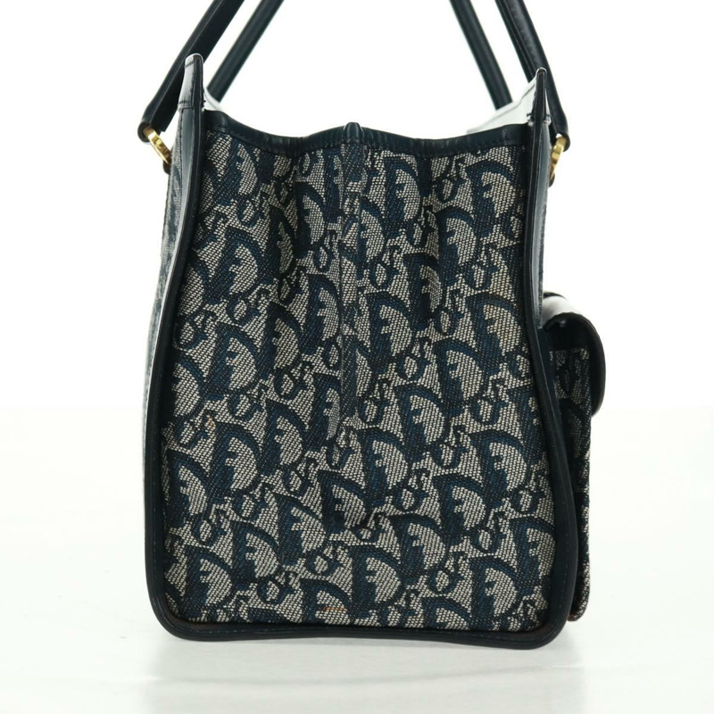 【日本直送】Christian Dior Trotter帆布手提包 海軍藍 金色 正品 mr1942V-3