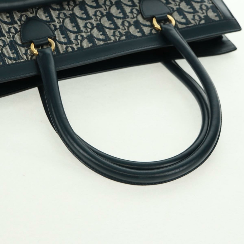 【日本直送】Christian Dior Trotter帆布手提包 海軍藍 金色 正品 mr1942V-6