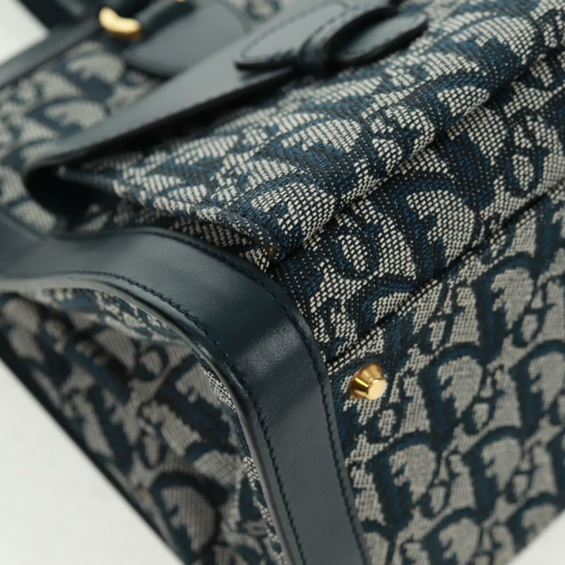 【日本直送】Christian Dior Trotter帆布手提包 海軍藍 金色 正品 mr1942V-7
