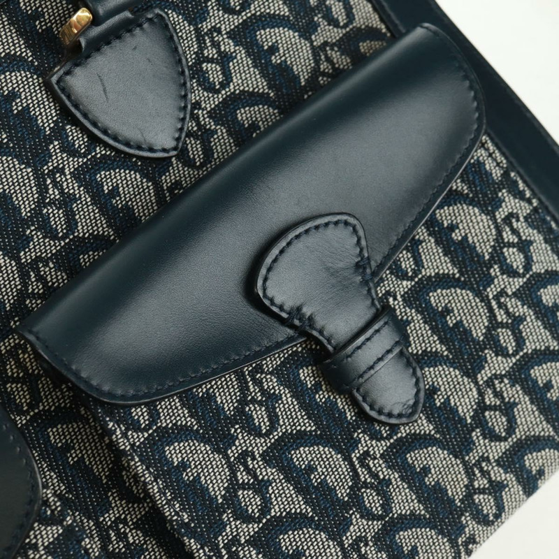 【日本直送】Christian Dior Trotter帆布手提包 海軍藍 金色 正品 mr1942V-8