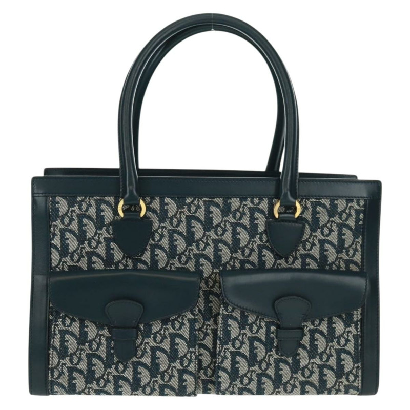 【日本直送】Christian Dior Trotter帆布手提包 海軍藍 金色 正品 mr1942V-12