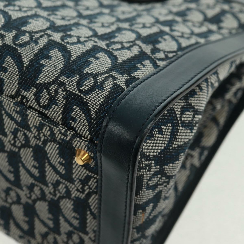 【日本直送】Christian Dior Trotter帆布手提包 海軍藍 金色 正品 mr1942V-16