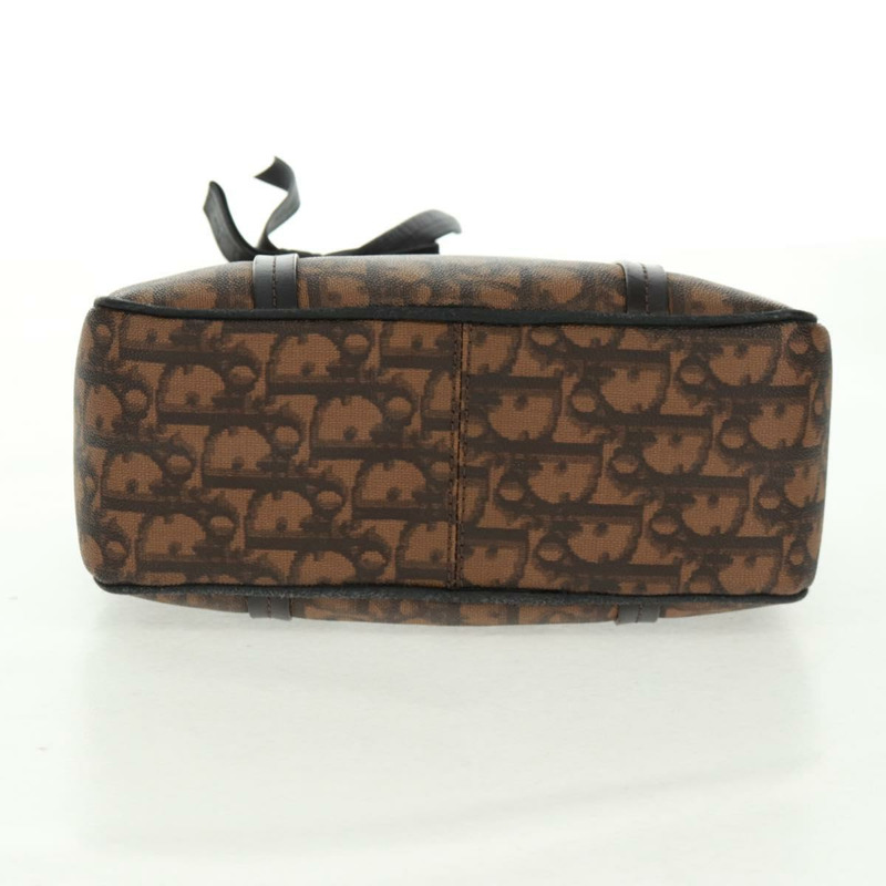 【日本直送】Christian Dior Chain Trotter帆布手提包 PVC棕色銀色 正品 am10565V-4