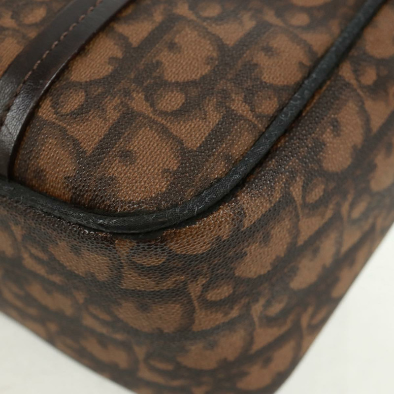 【日本直送】Christian Dior Chain Trotter帆布手提包 PVC棕色銀色 正品 am10565V-13