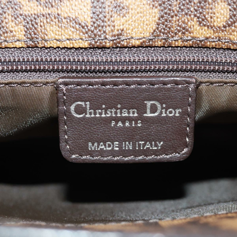 【日本直送】Christian Dior Chain Trotter帆布手提包 PVC棕色銀色 正品 am10565V-17