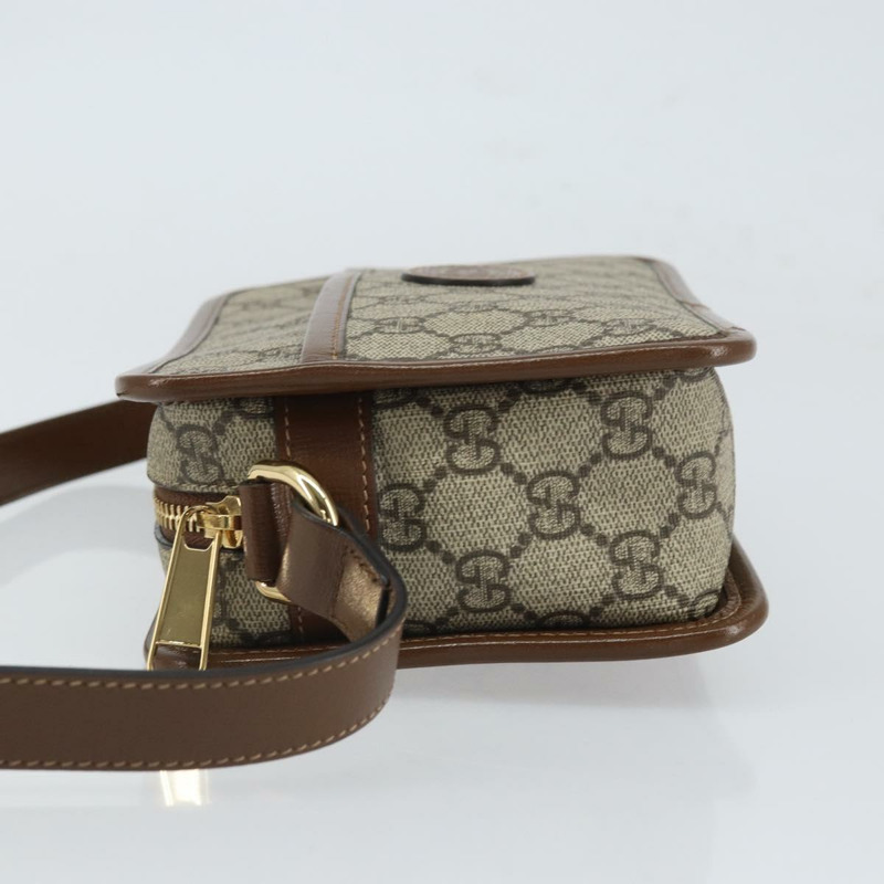 【日本直送】GUCCI GG Supreme 單肩包 PVC 米色 金色 658572 正品 ka1650M-3