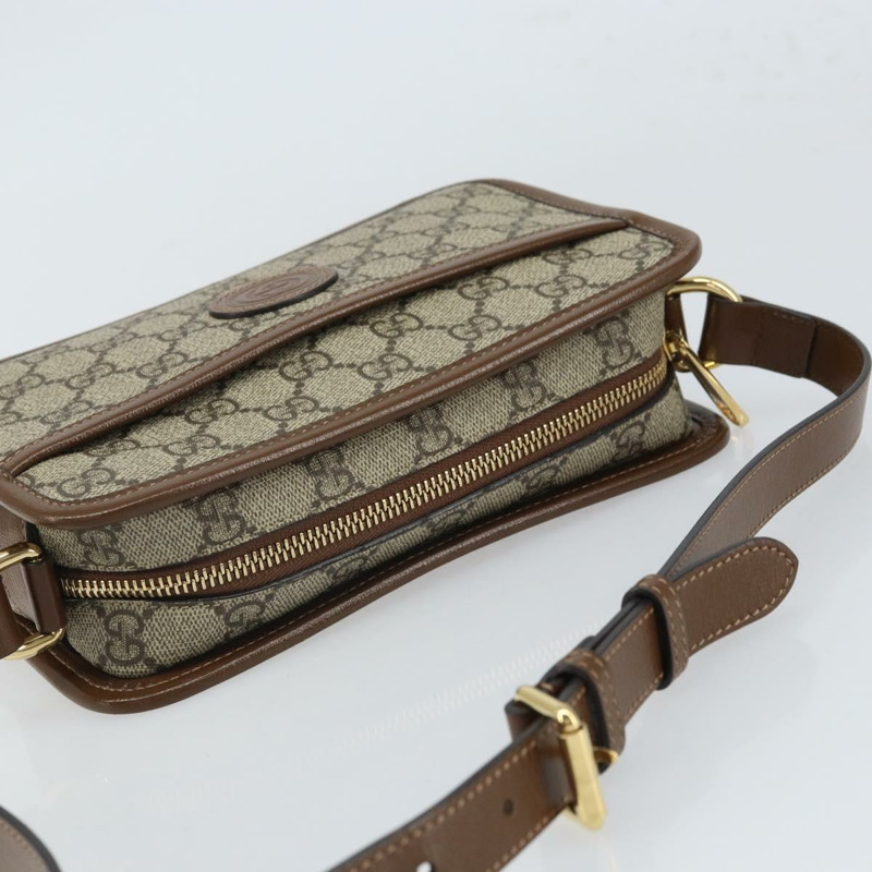 【日本直送】GUCCI GG Supreme 單肩包 PVC 米色 金色 658572 正品 ka1650M-5